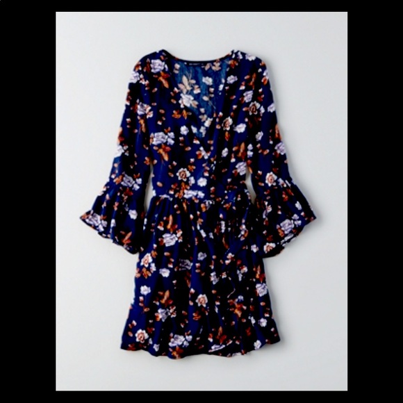 Floral Full Wrap Fit and Flare Dress - Picture 2 of 2